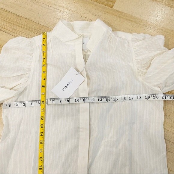 Frame Denim silk blend Gillian blouse in Bone size Large - Picture 9 of 12